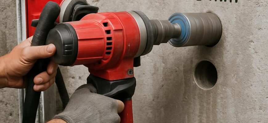 Алмазное сверление отверстий диаметром 40 мм