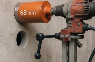 Алмазное сверление отверстия диаметром 68 мм
