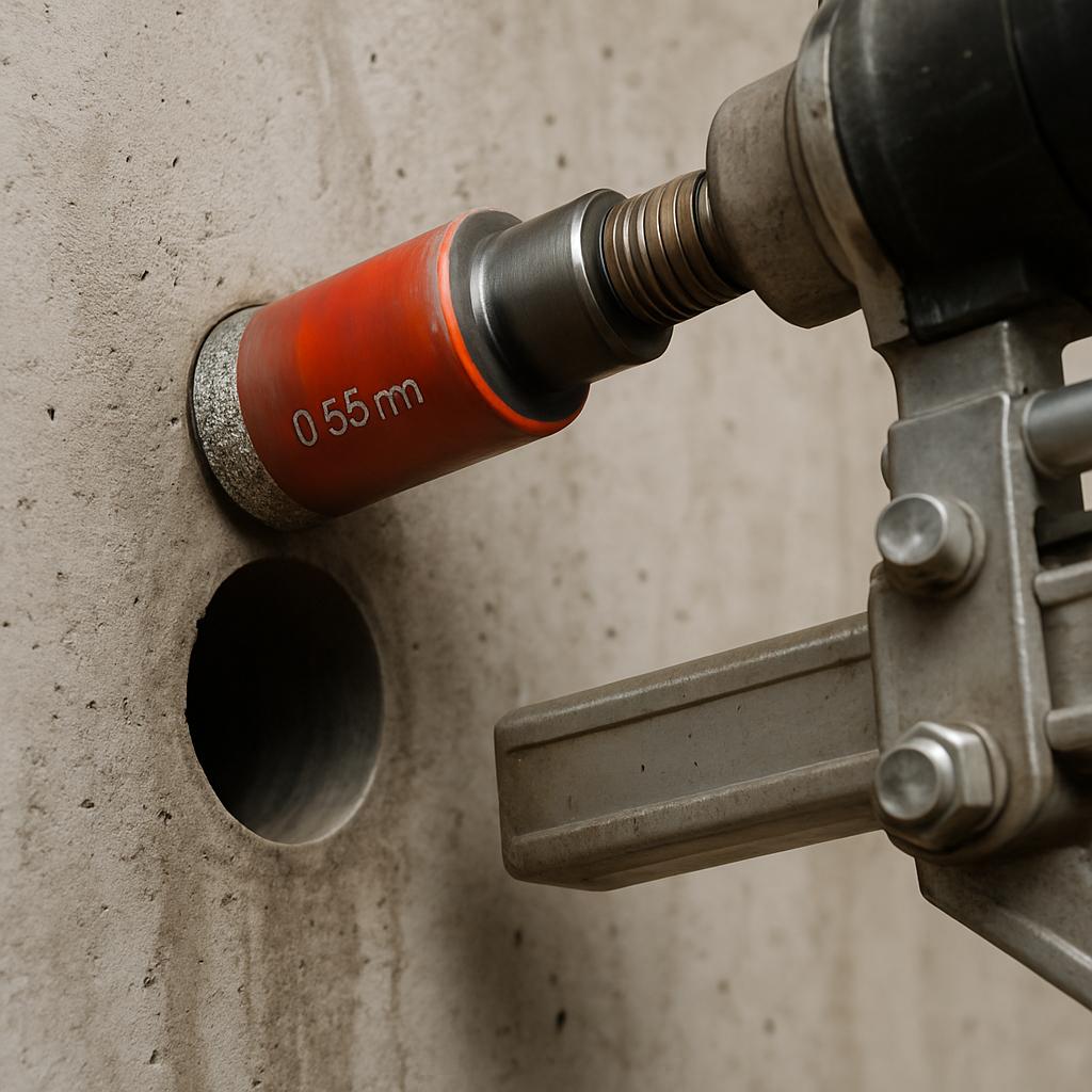 Алмазное сверление отверстия диаметром 35 мм