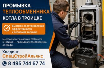 Промы́вка теплообменника котла в Троицке