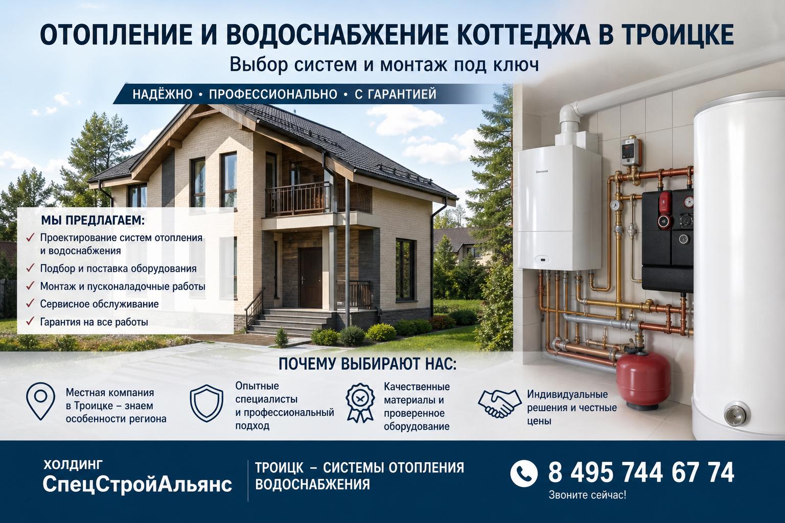 Почему выбирать «Троицк - системы отопления водоснабжения 8 495 744 67 74»: преимущества местной компании Почему выбирать «Троицк - системы отопления водоснабжения 8 495 744 67 74»: преимущества местной компании