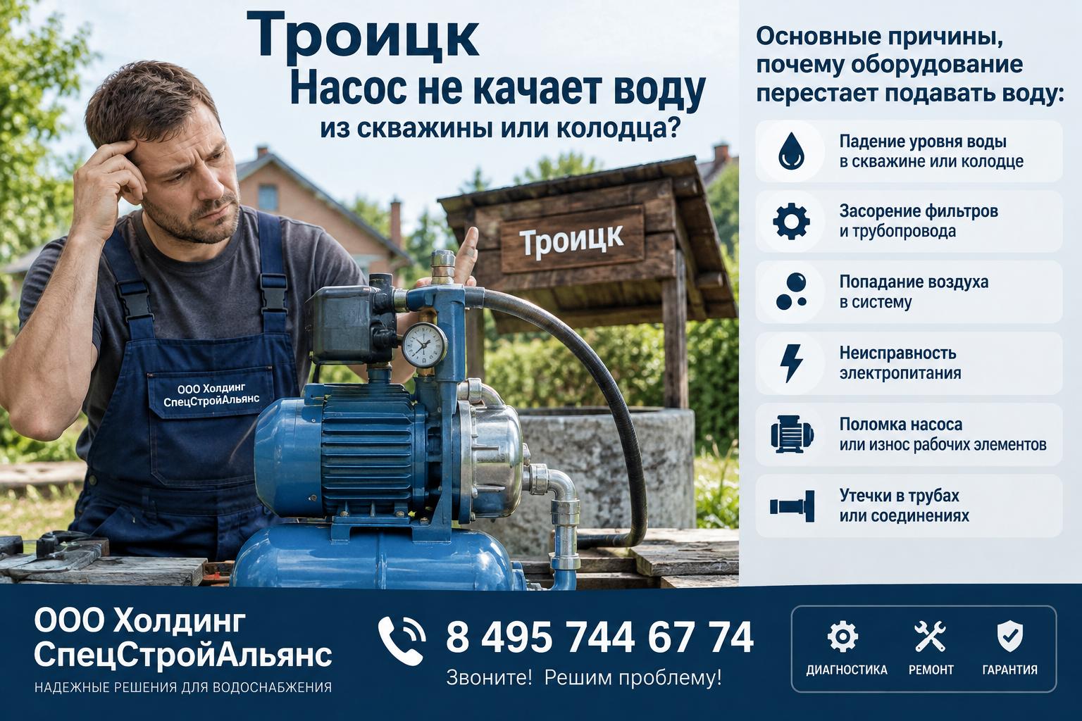 Основные причины, почему оборудование перестает подавать воду