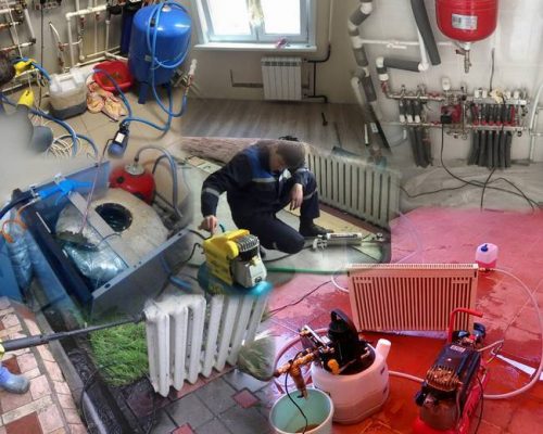 Промывка системы отопления и замена теплоносителя в Троицке
