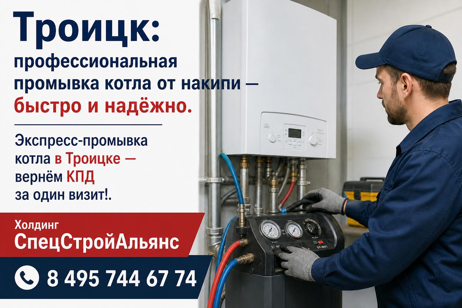 Экспресс-промывка котла в Троицке — вернём КПД за один визит! Экспресс-промывка котла в Троицке — вернём КПД за один визит!