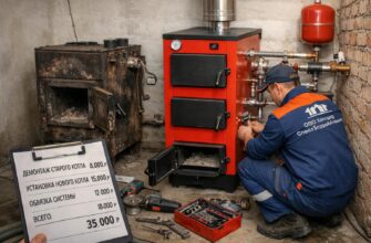 Сколько стоят работы по замене твердотопливного котла в Верее?