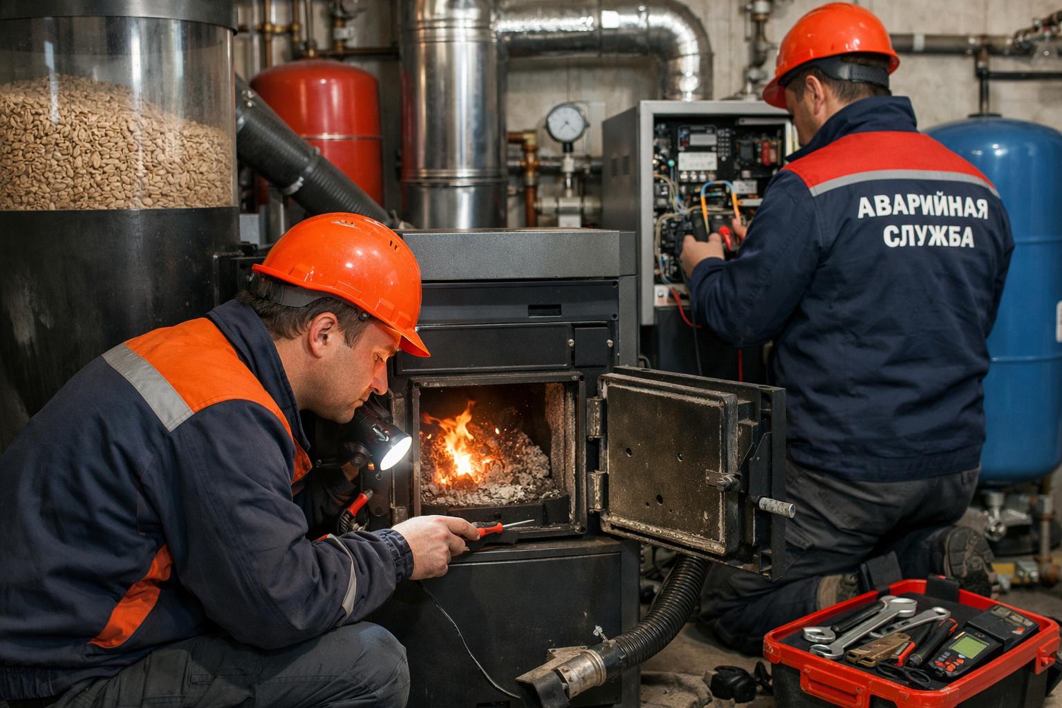 Аварийная служба - системы отопления водоснабжения 8 495 744 67 74: оперативный ремонт пеллетных котлов 24/7