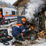 Аварийная служба и управление температурой дровяного отопления дома
