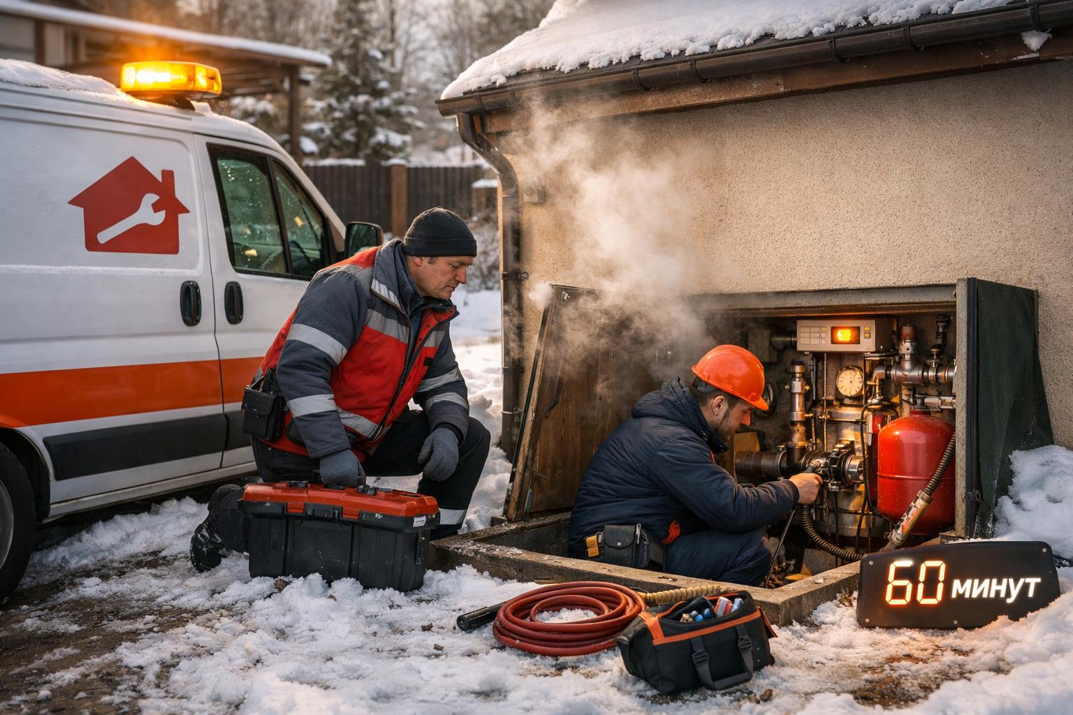 Экстренный выезд за 60 минут — отопление снова работает!
