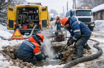 Аварийная служба водоснабжения зимой