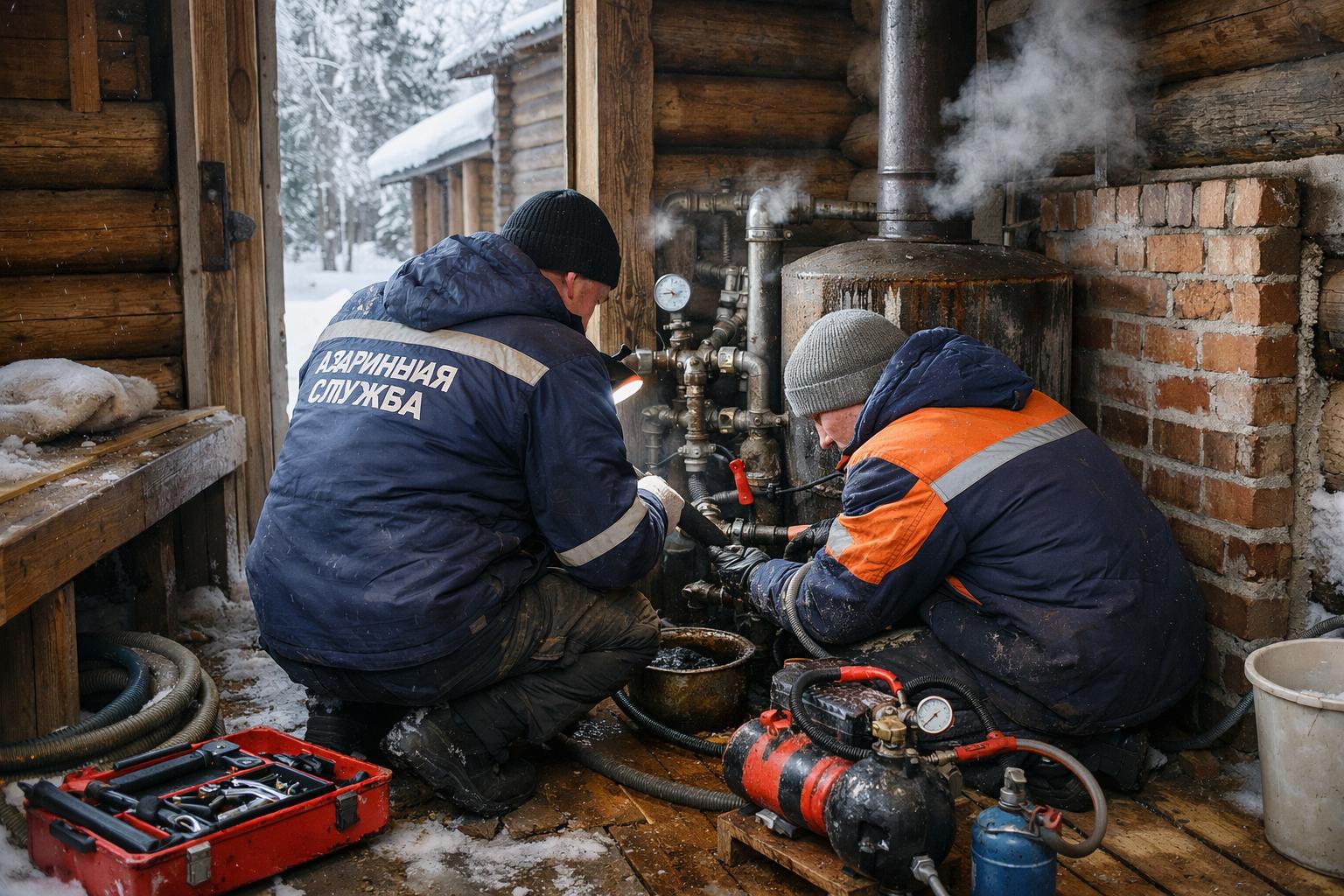 Аварийная служба — системы отопления водоснабжения 8 495 744 67 74: полный перечень услуг для бань