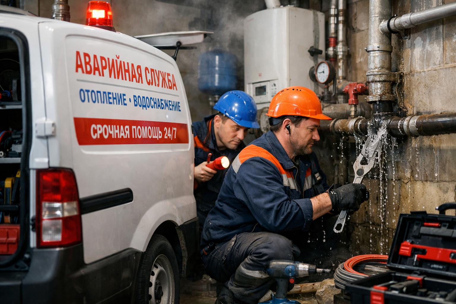 Аварийная служба - системы отопления водоснабжения 8 495 744 67 74 — срочная помощь 24/7