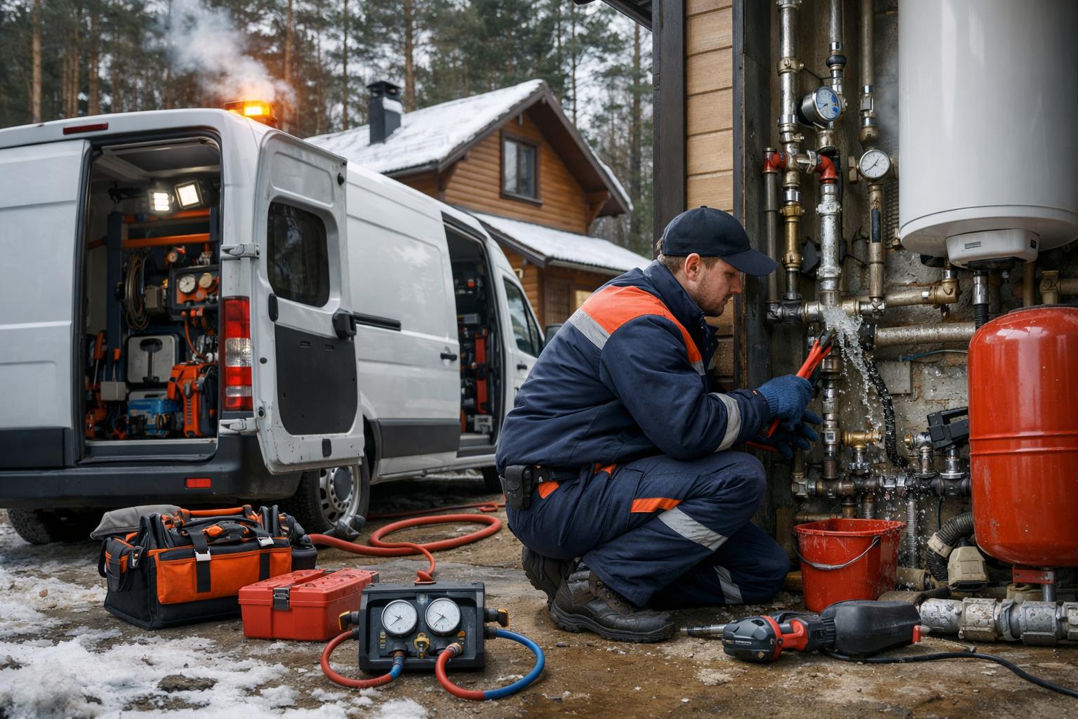 Аварийная служба - системы отопления водоснабжения 8 495 744 67 74: экстренный выезд 24/7 в СНТ «Лесные Поляны»