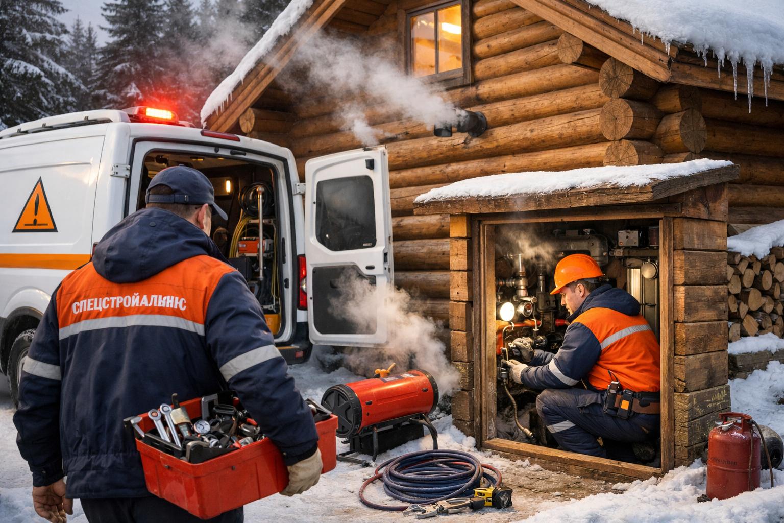 Аварийная служба Отопление— Деревянный дом от ООО Холдинг СпецСтройАльянс: выбирайте профессионалов