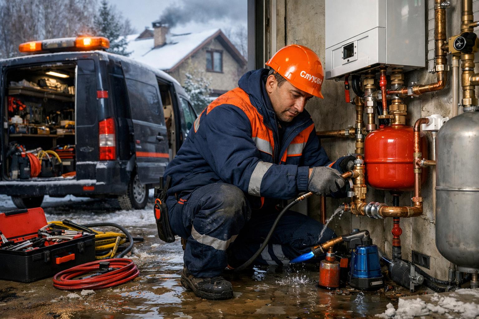 Срочный выезд 24/7 — Аварийная служба - системы отопления водоснабжения 8 495 744 67 74