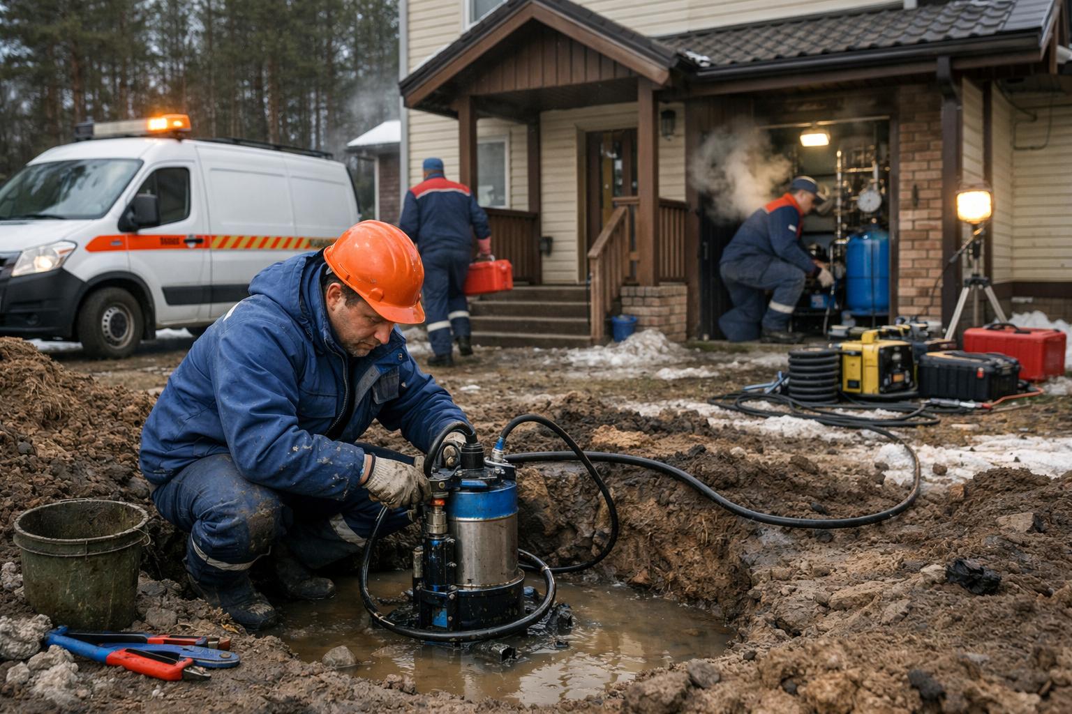 Аварийная служба - системы отопления водоснабжения 8 495 744 67 74: индивидуальное водоснабжение частного дома под ключ