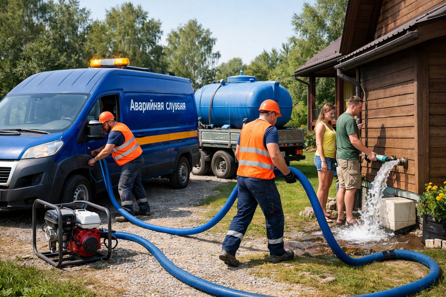 Экстренная подача воды в частный дом — круглосуточный выезд от Аварийной службы