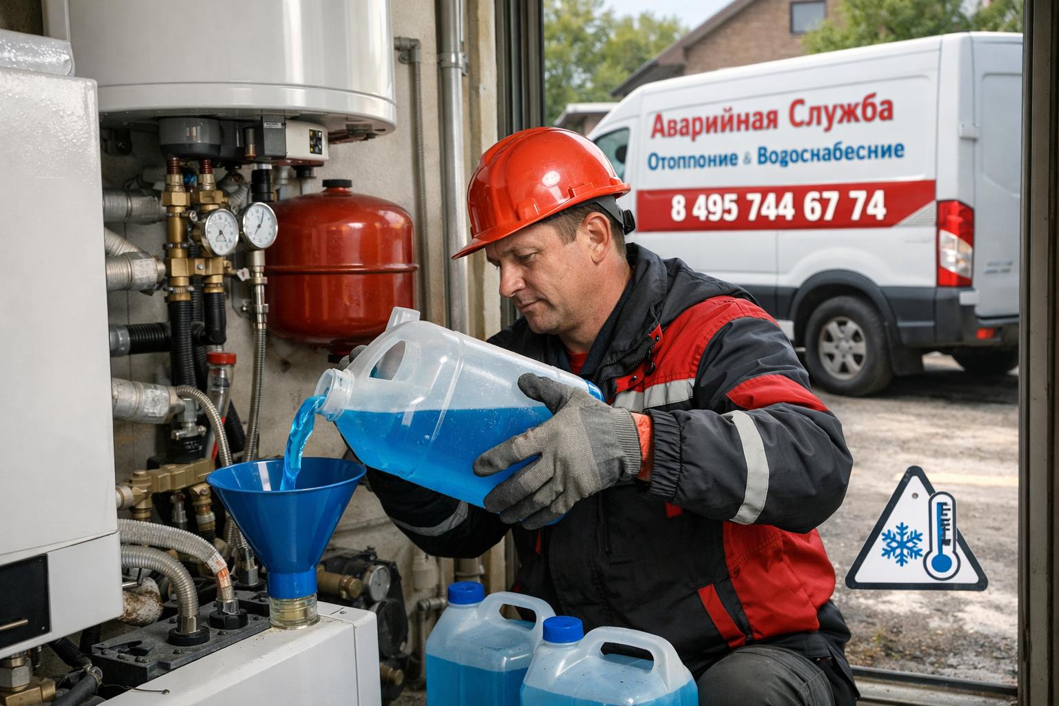 Аварийная служба - системы отопления водоснабжения 8 495 744 67 74 — безопасный переход на антифриз прямо сейчас
