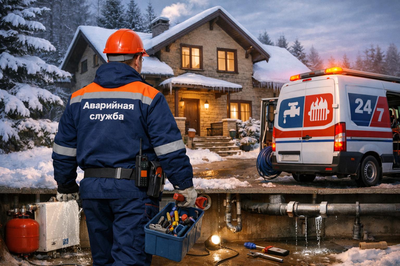 Аварийная служба - системы отопления и водоснабжения: круглосуточная помощь 8 495 744 67 74