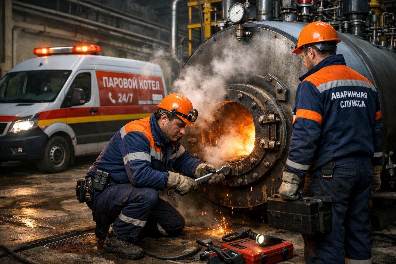 Аварийная служба ПАРОВОЙ КОТЕЛ — круглосуточный выезд от ООО Холдинг СпецСтройАльянс