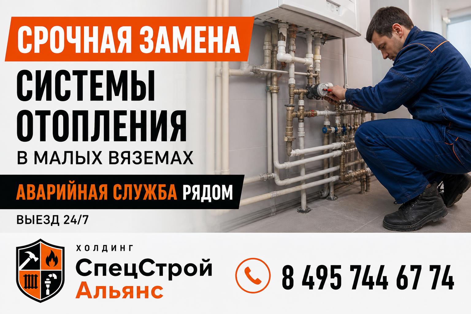 Срочная замена системы отопления в Малых Вяземах — аварийная служба рядом, выезд 24/7 Срочная замена системы отопления в Малых Вяземах — аварийная служба рядом, выезд 24/7