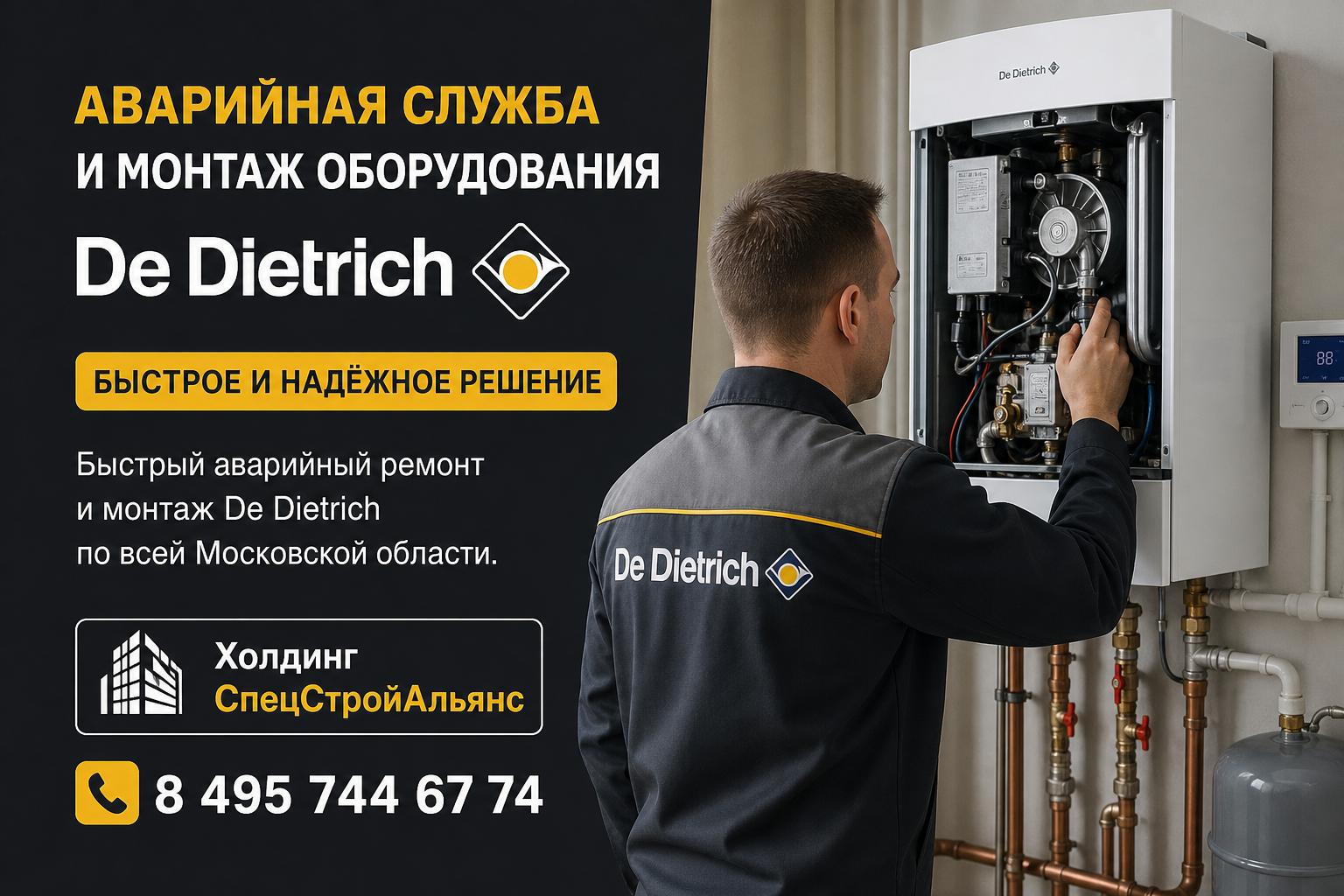 Быстрый аварийный ремонт и монтаж De Dietrich по всей Московской области Быстрый аварийный ремонт и монтаж De Dietrich по всей Московской области