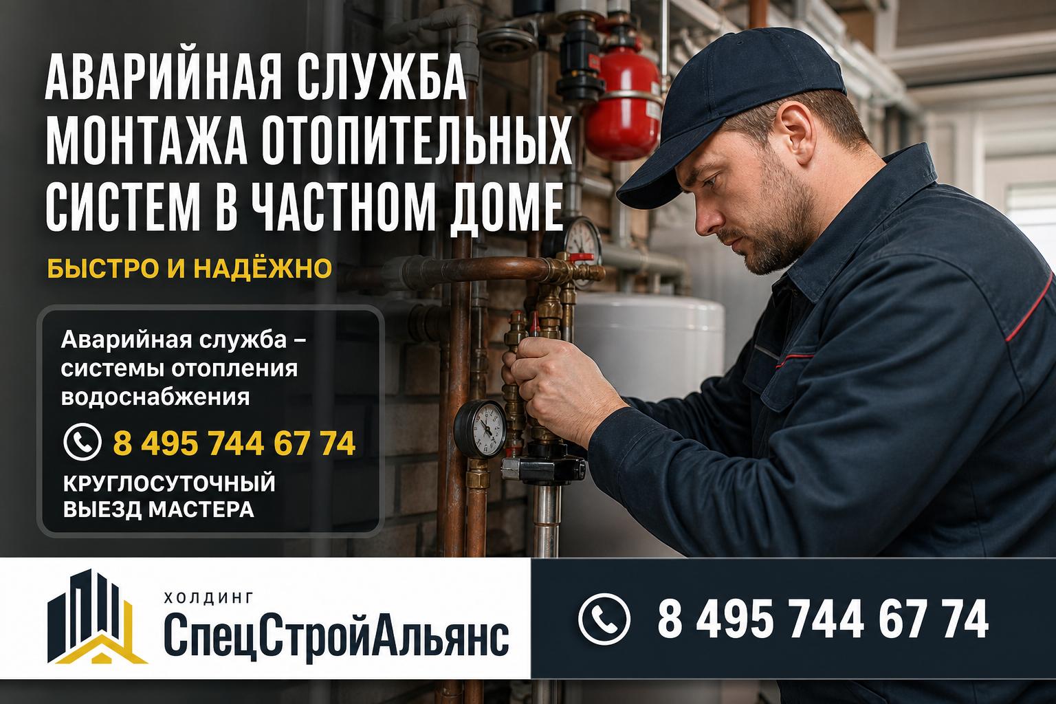 Аварийная служба - системы отопления водоснабжения 8 495 744 67 74 — круглосуточный выезд мастера Аварийная служба - системы отопления водоснабжения 8 495 744 67 74 — круглосуточный выезд мастера