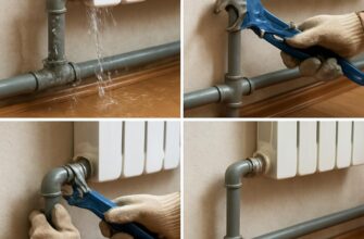 Устранение течи трубы и радиатора отопления