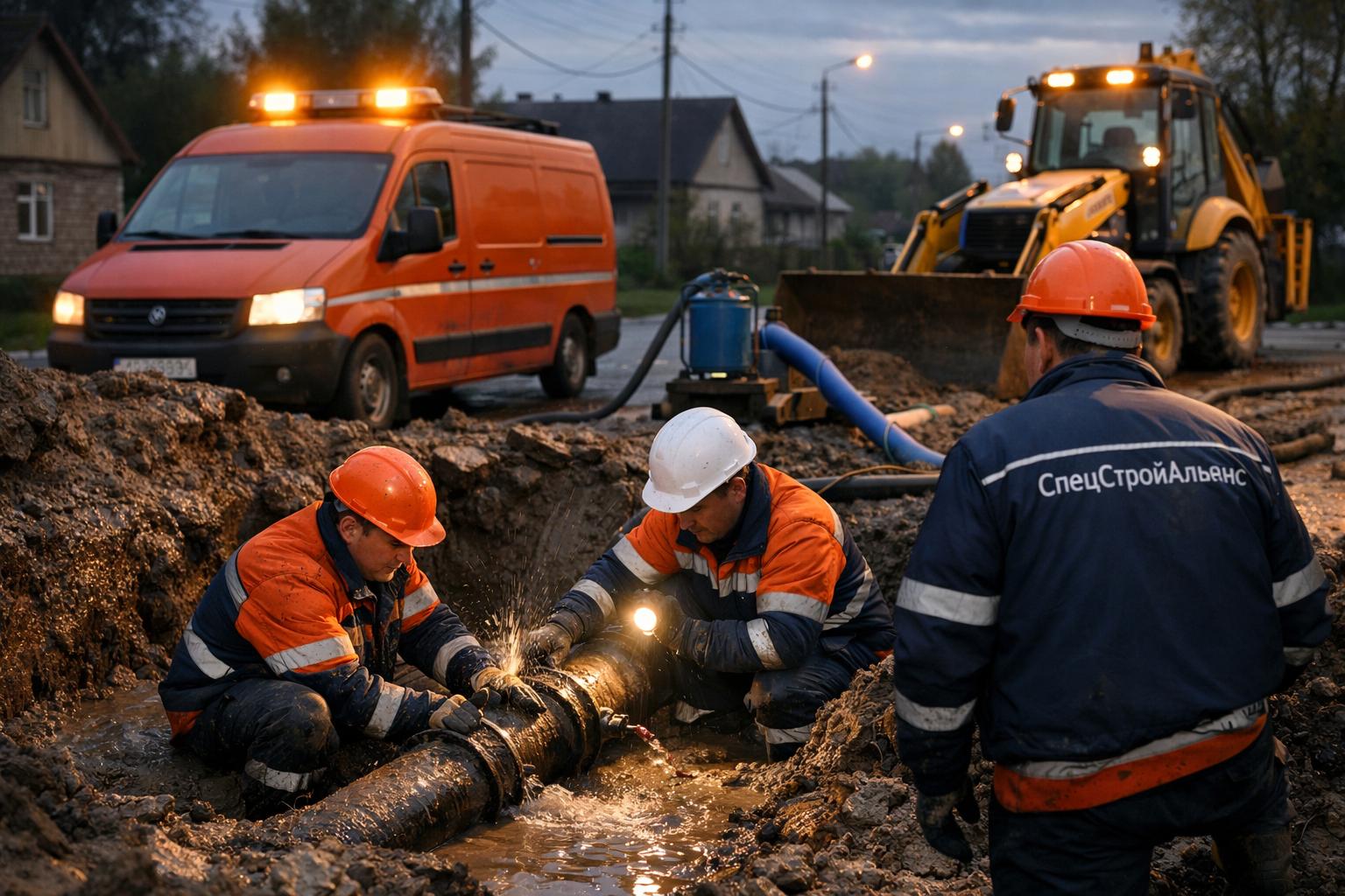 Аварийная служба ремонт водоснабжения в Нарском — круглосуточный выезд от ООО Холдинг СпецСтройАльянс