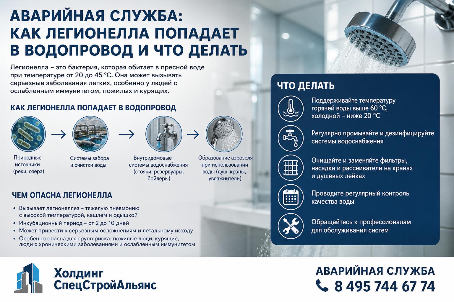 Что такое легионелла и почему это представляет опасность для воды в здании Что такое легионелла и почему это представляет опасность для воды в здании