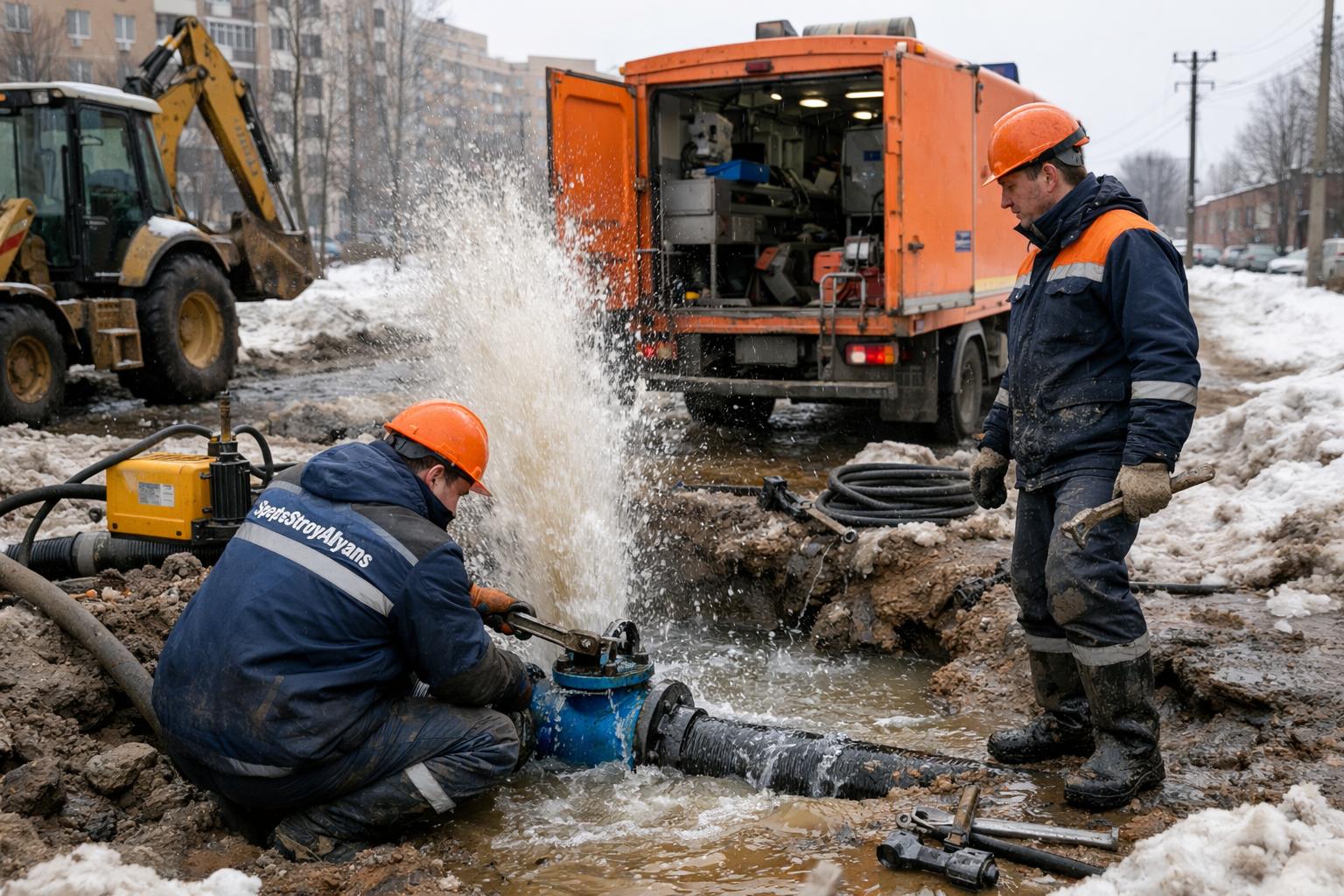 Аварийная служба ремонт водоснабжения в Нахабино — круглосуточная помощь от ООО Холдинг СпецСтройАльянс