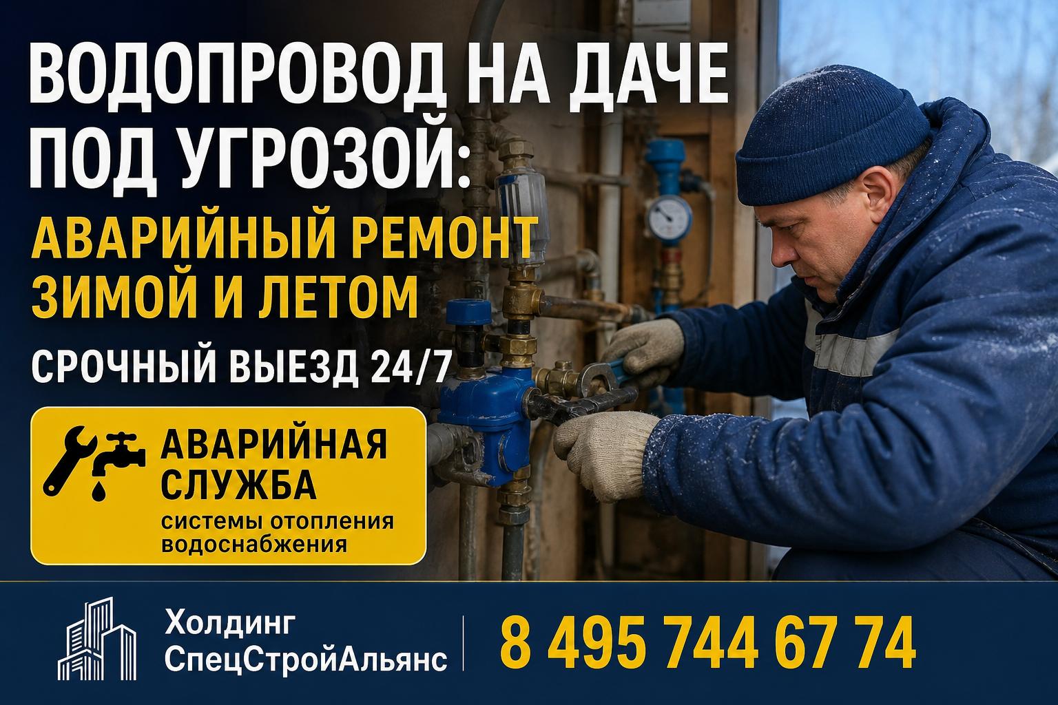 Срочный выезд 24/7 — Аварийная служба - системы отопления водоснабжения 8 495 744 67 74 Срочный выезд 24/7 — Аварийная служба - системы отопления водоснабжения 8 495 744 67 74
