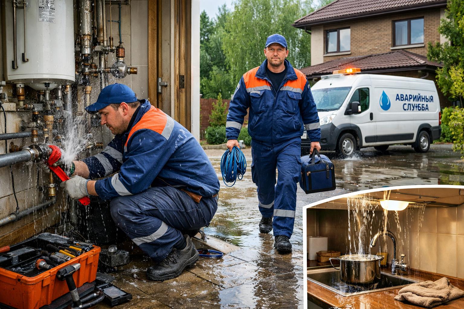 Срочный выезд аварийной службы водоснабжения — «Инженерные коммуникации 8 495 744 67 74» приедем немедленно