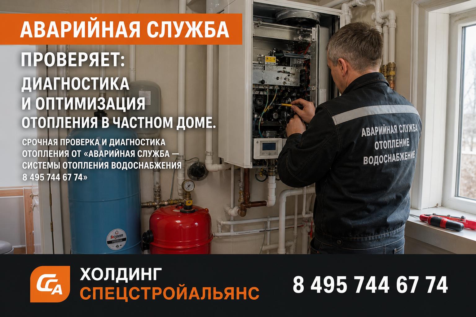 Срочная проверка и диагностика отопления от «Аварийная служба — системы отопления водоснабжения 8 495 744 67 74»