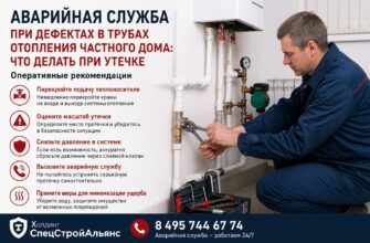 Аварийная служба при дефектах в трубах отопления частного дома