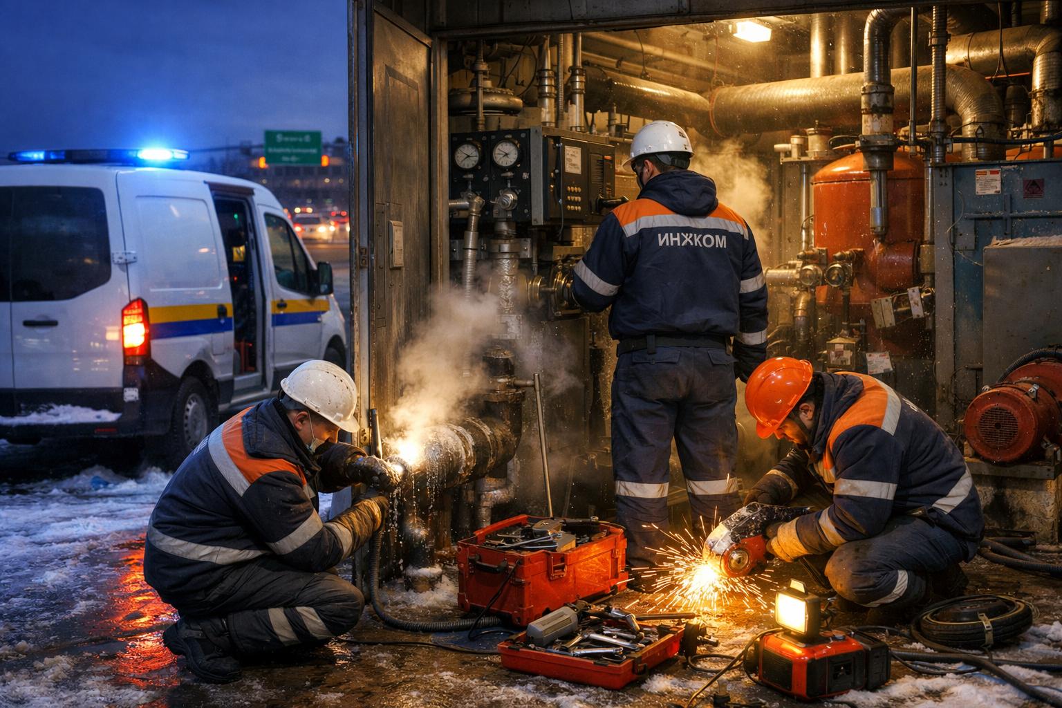 Срочный аварийный выезд на Киевском шоссе — круглосуточная готовность бригады «Инженерные коммуникации» Срочный аварийный выезд на Киевском шоссе — круглосуточная готовность бригады «Инженерные коммуникации»