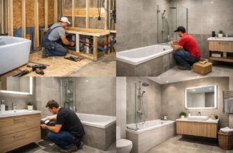 Установка ванной комнаты в частном доме в Звенигороде