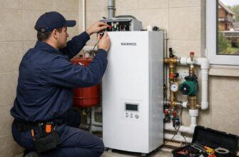 Монтаж котла WARMOS в Звенигороде