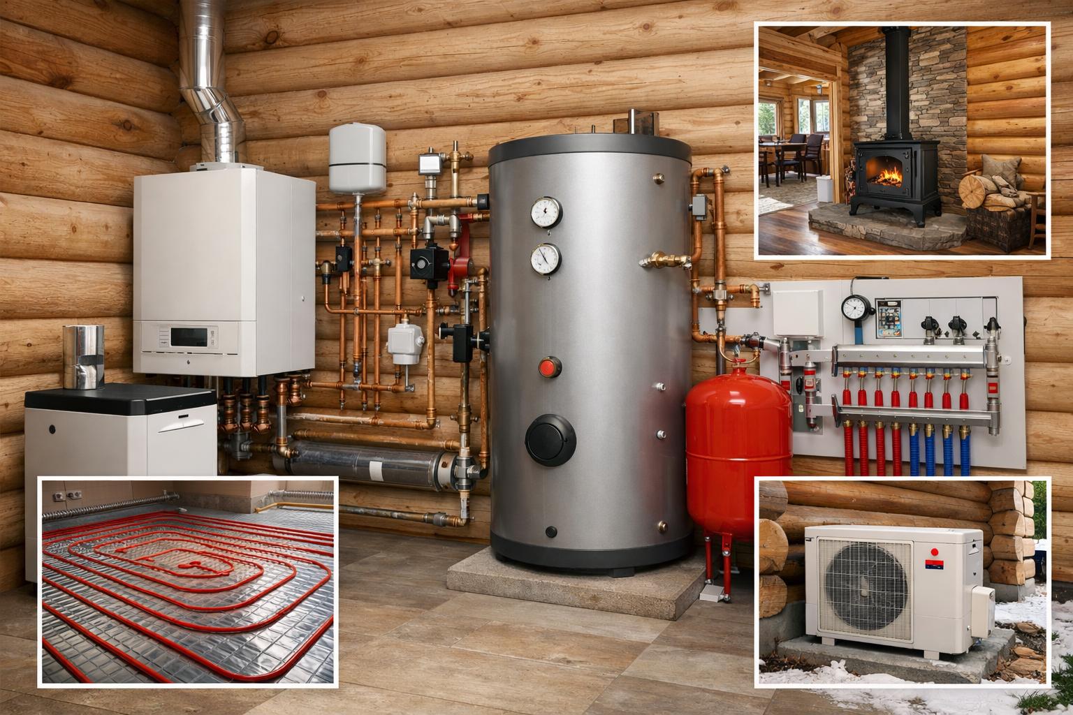 Комплексное отопление деревянного дома в Звенигороде от