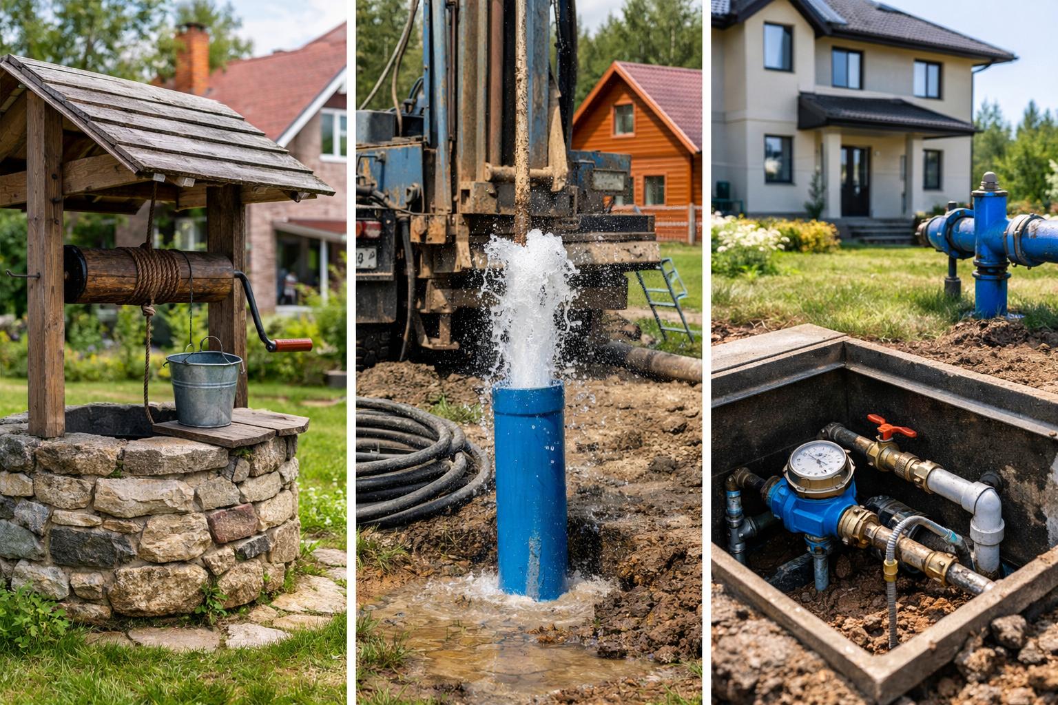 Выбор источника воды для частного дома в Звенигороде: колодец, скважина или подключение к центральной сети?