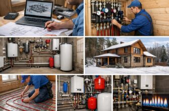 Монтаж отопления коттеджа в Звенигороде (Московская область)