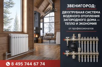 Звенигород: двухтрубная система водяного отопления загородного дома