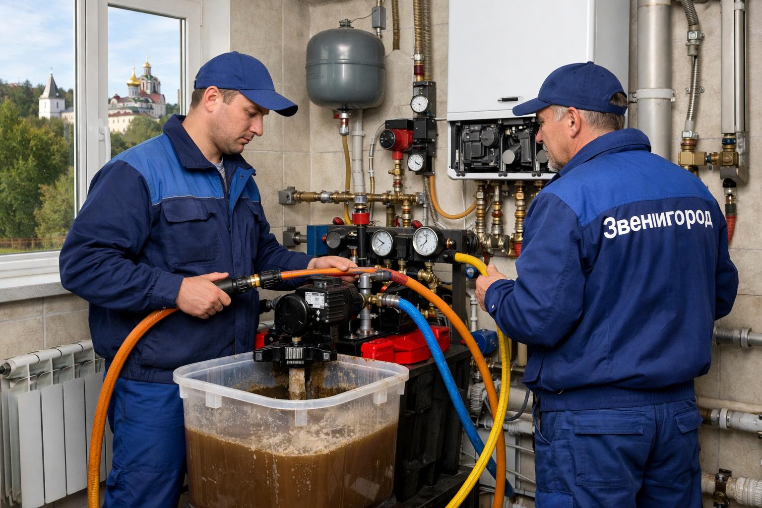 Профессиональная промывка отопления в Звенигороде от «Звенигород — системы отопления водоснабжения» — звоните 8 495 744 67 74