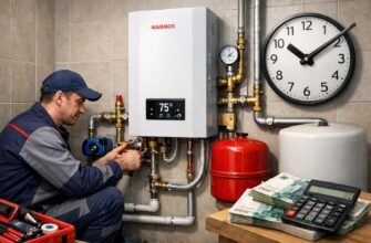 Монтаж котла WARMOS в Звенигороде