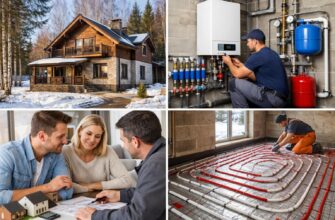 Устройство отопления в коттедже Звенигорода