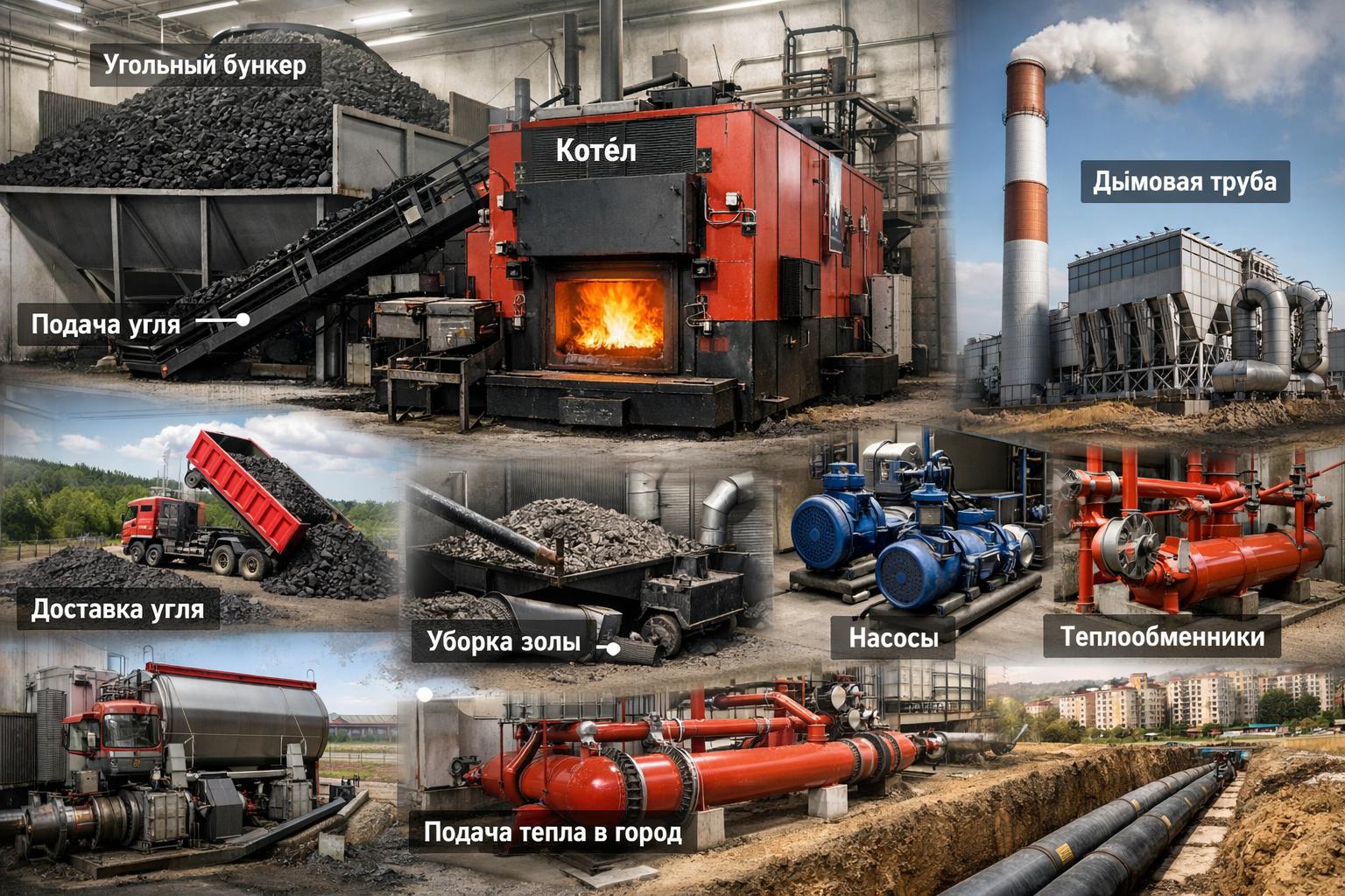 Как устроена угольная котельная в Звенигороде — простая схема и ключевые компоненты