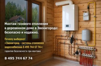 Монтаж газового отопления в деревянном доме в Звенигороде
