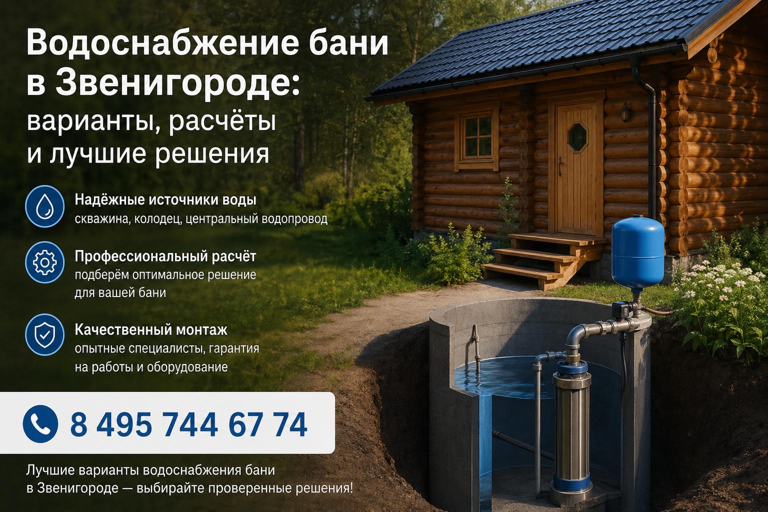 Лучшие варианты водоснабжения бани в Звенигороде — выбирайте проверенные решения