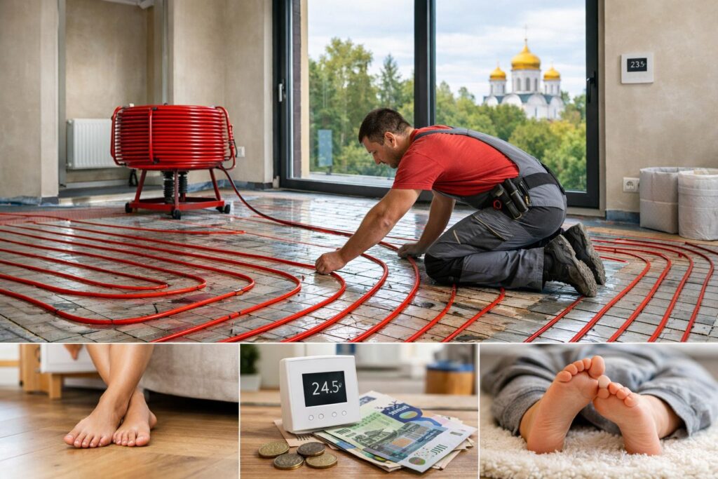 Монтаж теплых полов в Звенигороде