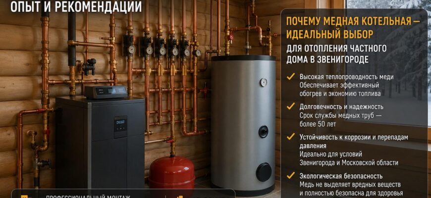 Монтаж медной котельной в частном доме Звенигорода