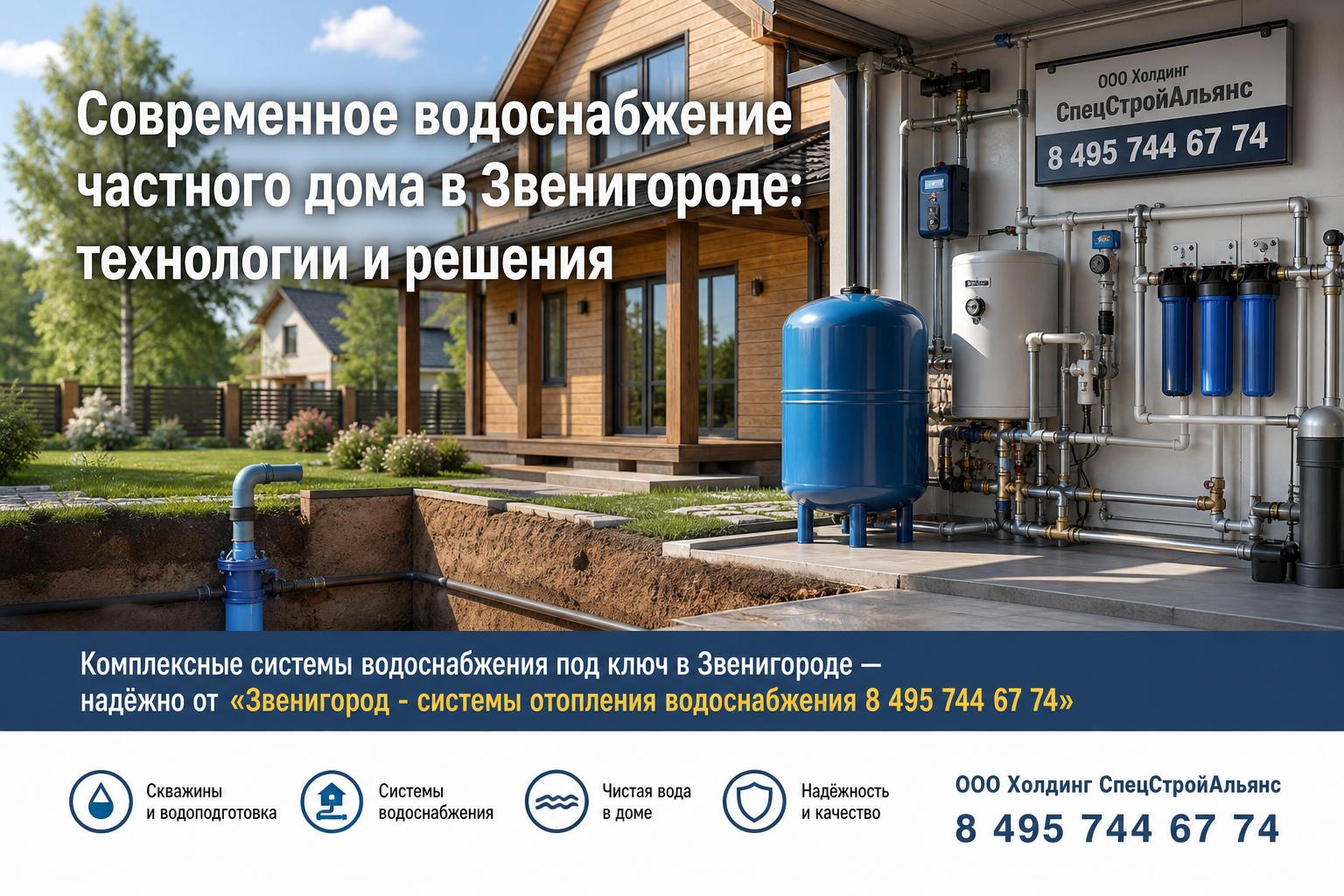 Комплексные системы водоснабжения под ключ в Звенигороде — надёжно от «Звенигород - системы отопления водоснабжения 8 495 744 67 74» Комплексные системы водоснабжения под ключ в Звенигороде — надёжно от «Звенигород - системы отопления водоснабжения 8 495 744 67 74»